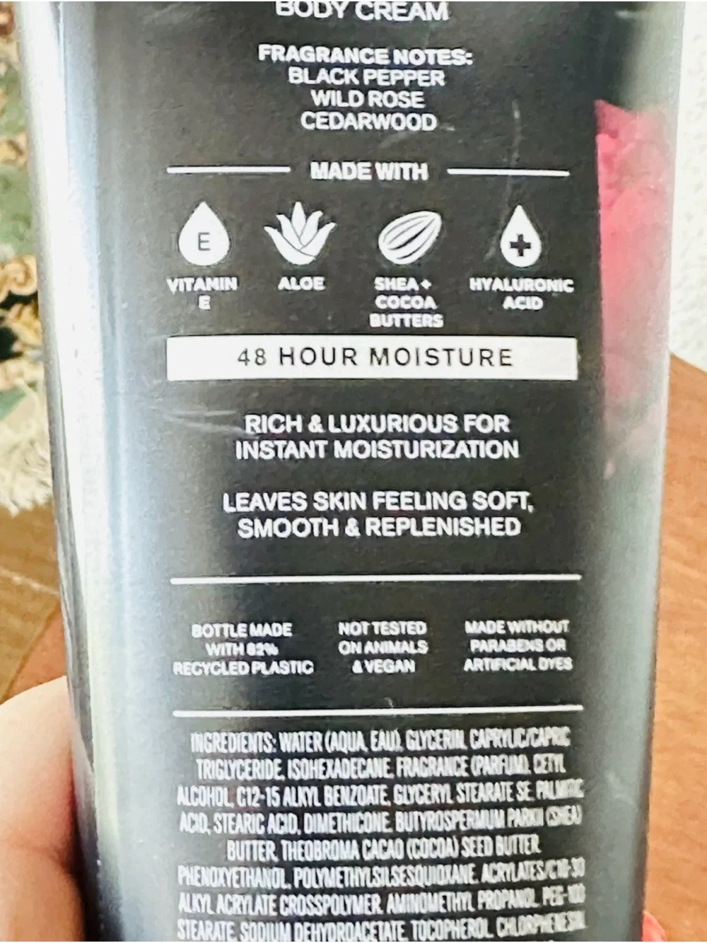 Bath & Body Works Nocturnal Rose Men’s Body Cream - Black & Pink